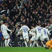 RELIEF PALPABLE: As Dan James finally puts Leeds United out of sight against Easter Monday's visitors Hull City at Elland Road, above.  Photo by Ed Sykes/Getty Images.