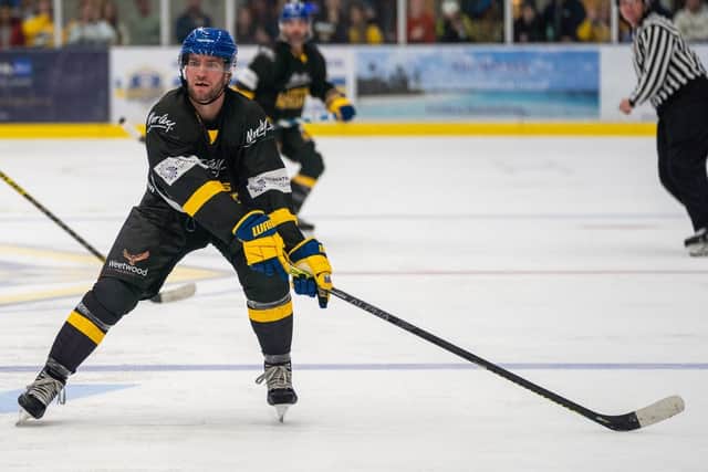 TREBLE TOP: Grant Cooper recorded a hat-trick in Sunday night's 7-2 win over Hull Seahawks. Picture courtesy of Oliver Portamento