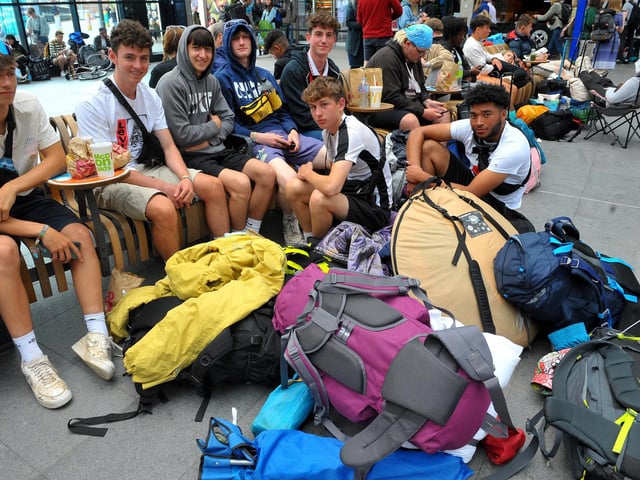 A McDonalds meal helps these lads cope with the journey home.