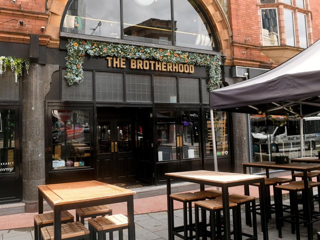 We're down to the main stretch of Merrion Street, and on the corner is The Brotherhood of Pursuits and Pastimes. It's one of only a small handful of female-owned sports bars in the UK, created by lifelong sports fanatic Seema Dhiman. There's plenty of screens to watch sports of all varieties, including the upcoming Women's World Cup.