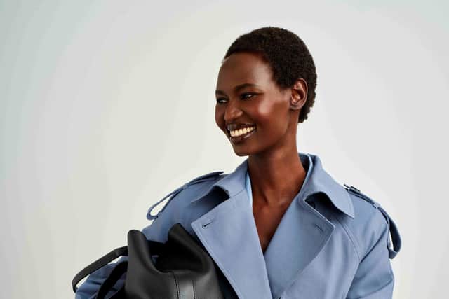 John Lewis & Partners blue trench coat, coming soon for SS24.