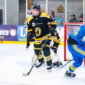LEADING MAN: Owen Dell (right) scored twice against Blackburn to make himself the leading goalscorer for Leeds Knights 2 after six games this season. Picture: Kev Bland/Knights Media.