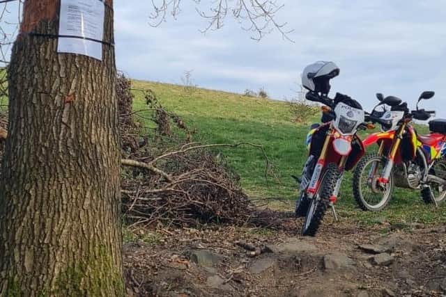 Police in west Leeds enforced a closure order at the 'bunnyfields', Calverley, in 2021 following a spate of anti-social behaviour and nuisance bikers (Photo: WYP)