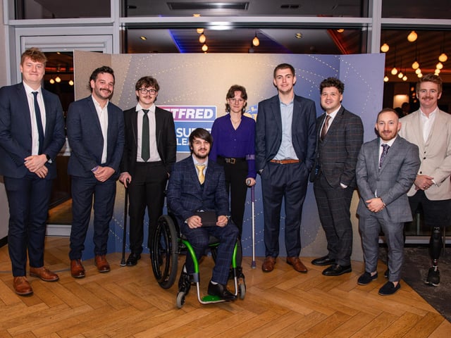 Leeds Rhinos wheelchair team with thier player of the year Cameron Hills.