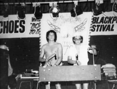 Ian Dewhirst and Paul Schofield DJing together.