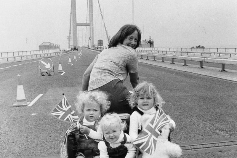 While early customers waited patiently to cross the bridge, housewife Liz Jackson with three young daughters - Jessica, Lucy and Sophie - riding a tricycle nearly stole a march on them all. She calmly cycled down the bridge approach road past the toll booths and was heading across the bridge approach when officials stopped her.
"I knew the cycleway across the bridge was not open. It was worth a try," said Liz afterwards.