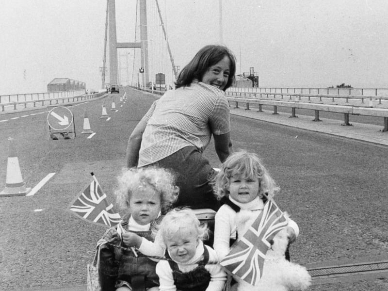 While early customers waited patiently to cross the bridge, housewife Liz Jackson with three young daughters - Jessica, Lucy and Sophie - riding a tricycle nearly stole a march on them all. She calmly cycled down the bridge approach road past the toll booths and was heading across the bridge approach when officials stopped her.
"I knew the cycleway across the bridge was not open. It was worth a try," said Liz afterwards.
