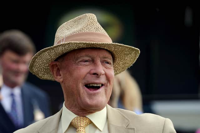 Date:19th August 2015. Picture James Hardisty (JH1009/94i)Welcome to Yorkshire York Races Ebor Festival 2015. Pictured Sir Geoffrey Boycott, in the parade ring.