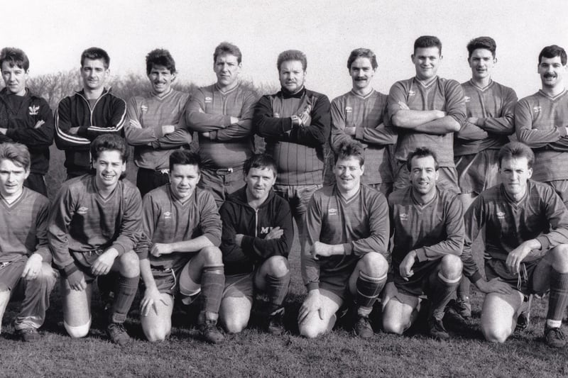 Bramley WMC pictured in February 1989 after they reached the final of the Jack Shaw Trophy thanks to a 2-0 win against Marston Rovers. Back row, from left, are Terry Mitchell, Geoff Allanby, Michael Knapton, Garry Ward, Brian Davies, Steve Yates, Mark Scaife, Andy Holmes and Gary Allanby. Front row, from left, are Raymond Strangway, Philip Lynn, Richard North, Mick Knapton, Tony Gill, David Allanby and Tony Walker.