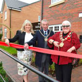 AH - Unsworth Sugden - Pontefract - 31.10.2025-062 (L-R) Katie Charlesworth (Sales and Marketing Director of Harron Homes), Consort Terry King, Madame Mayor Maureen Tennant-King and Sarah Marsden (Regional Managing Director of Harron Homes)