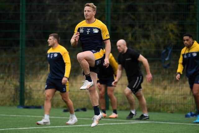 Full-back Lachie Miller, pictured in training, has brough some new ideas from rugby union, Leeds Rhinos' Alfie Edgell says. Picture by Jonathan Gawthorpe.