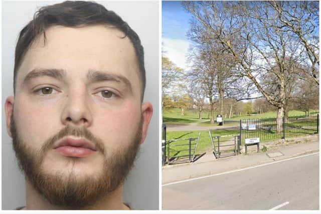 Rhys Eastwood robbed the doctor near the entrance of Potternewton Park.