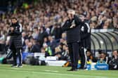 BLOW: For Leicester City and boss Dean Smith, right, pictured during Tuesday night's 1-1 draw against Leeds United at Elland Road. Photo by Alex Livesey/Getty Images.