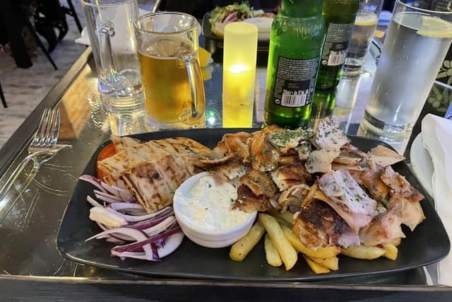 Plated chicken gyros from El Greco, Leeds (Pic: Yorkshire Evening Post)