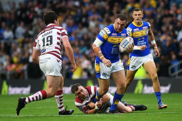 Cameron Smith in action during Rhinos' win over Wigan. Picture by Jonathan Gawthorpe.
