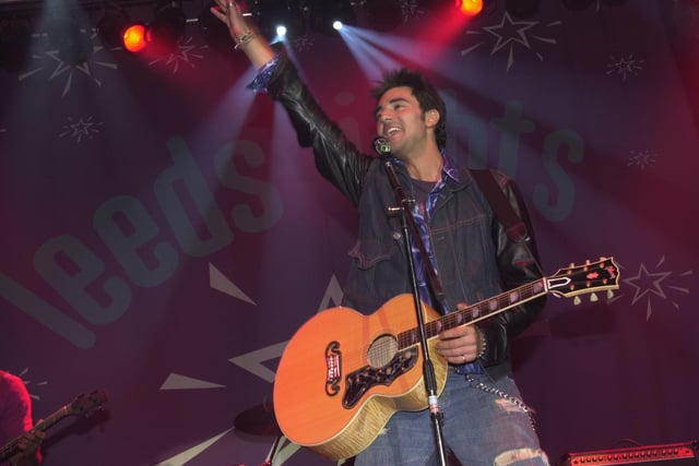 Pop singer Darius Danesh performs at the Leeds Lights switch-on in November 2002.