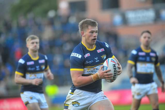 Tom Holroyd is back in  contention for a place in Rhinos' pack after missing the whole of 2022. Picture by Steve Riding.