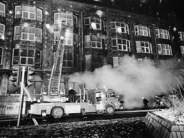 Firefighters dealt with a major blaze at Concourse House on Wellington Street in January 1983.