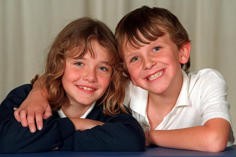 Gemma and Liam Blythe, aged 7.