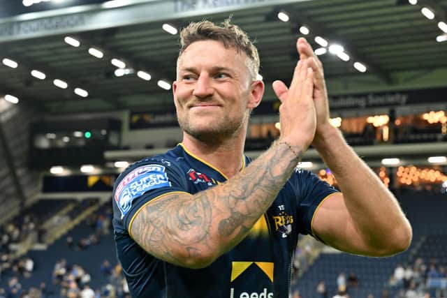 Chris Hankinson, seen celebrating last week's victory against Toulouse, will be a Leeds Rhinos player next year, coach Brad Arthur says. Picture by Matthew Merrick/SWpix.com.