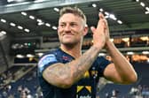 Chris Hankinson, seen celebrating last week's victory against Toulouse, will be a Leeds Rhinos player next year, coach Brad Arthur says. Picture by Matthew Merrick/SWpix.com.
