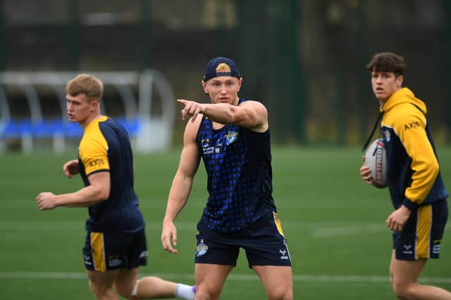 Rhinos' Harry Newman says he is "flying" in training as he prepares for the 2024 season. Picture by Jonathan Gawthorpe.
