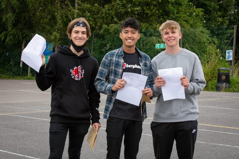 Daniel Lamer, Keith Sabadera and Oliver Doyle happy with their results. Picture: Habibur Rahman