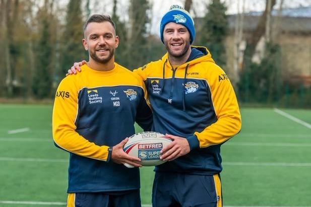 Overseas recruits Mickael Goudemand, left and Matt Frawley arrived in Leeds last weekend and trained with Rhinos for the first time on Tuesday.