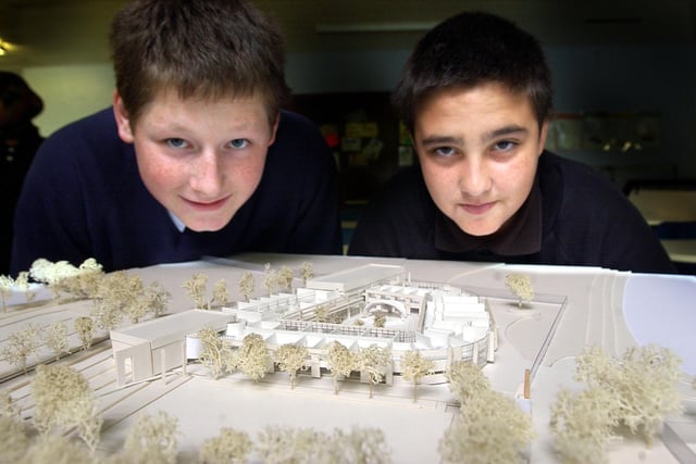Looking at the model of the new East Leeds Academy were Chris Fairclough from Braim Wood School for Boys, and Paul Wiley from Agnes Stewart School.