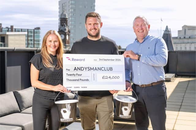 Elizabeth Harrison (Reward), Luke Ambler (Andy’s Man Club) and Nick Smith (Reward)