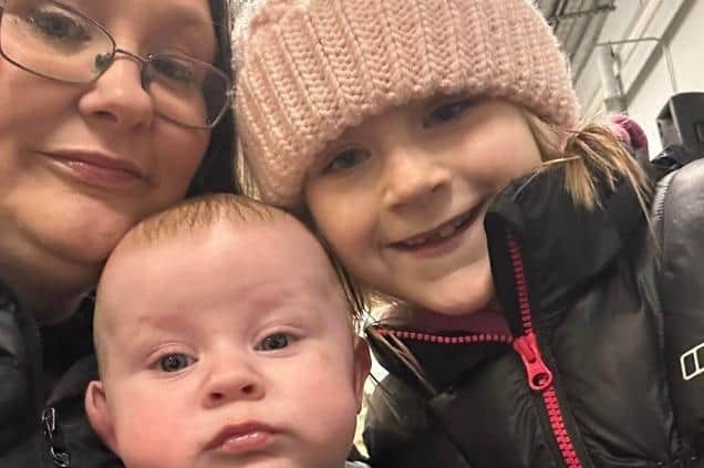 Mum Carolyn Heptonstall with Oscar and Ava.