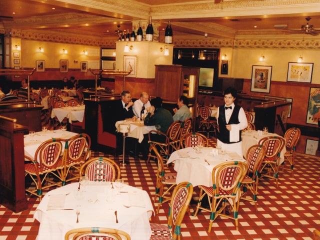 Inside city centre French restaurant La Grillade in January 1994.