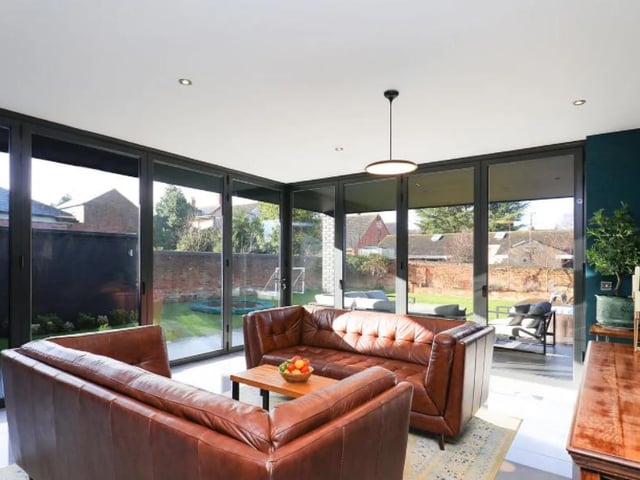 The conservatory is large enough to serve multiple purposes.