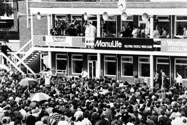 Celebrations after England regained the Ashes in the fourth Test Match at Headingley in August 1977.