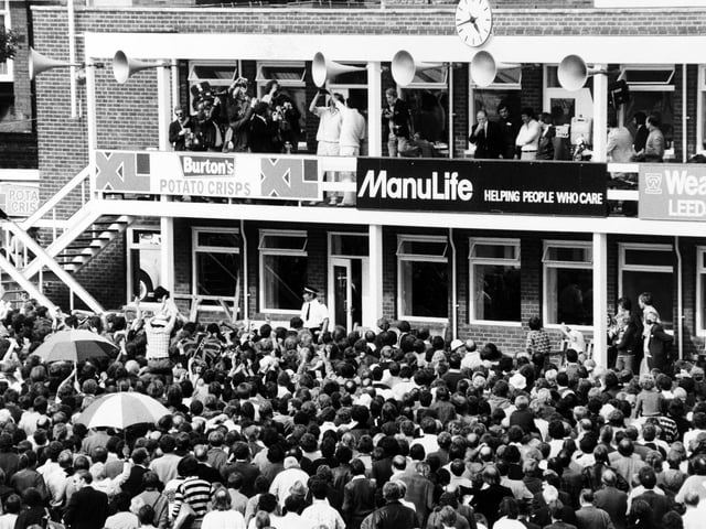 Celebrations after England regained the Ashes in the fourth Test Match at Headingley in August 1977.