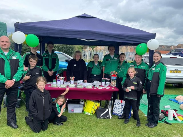 Fundraising and demonstrating first aid in the community