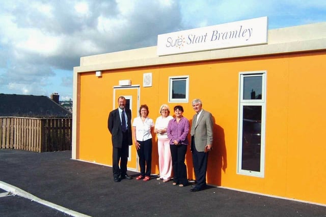 The new Early Years Centre building in Bramley. Pictured outside, from left, are John Battle MP, Coun Judith Blake, Coun Denise Atkinson, Debbie Flintham, deputy programme manager of Sure Start Bramley and and Coun Ted Hanley.