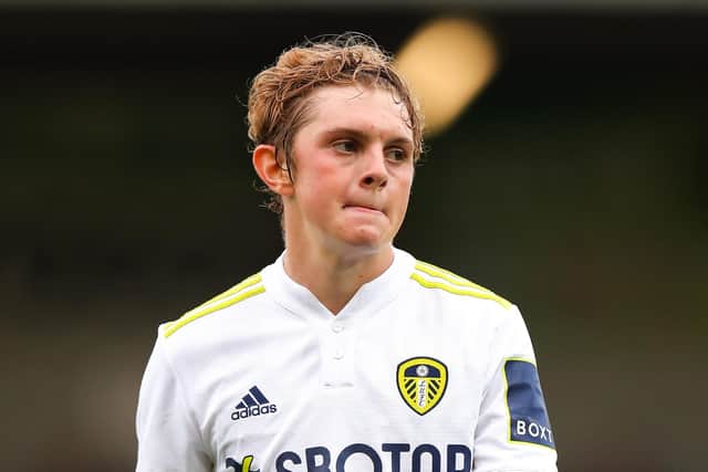 Max Dean of Leeds United is a player of interest to League Two Harrogate Town boss Simon Weaver (Photo by Robbie Jay Barratt - AMA/Getty Images)