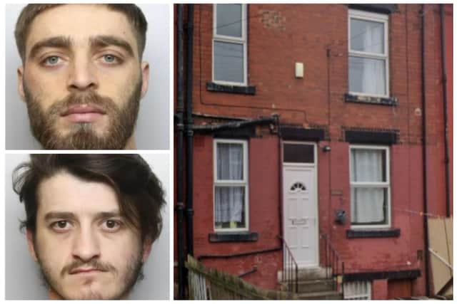Festim Sefa (top) and Mirban Xhukellari were caught in the house in Nowell Grove, Harehills. (pics by WYP and Google Maps)
