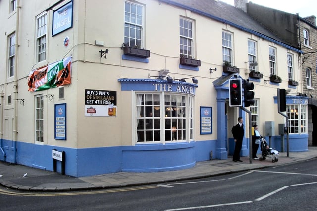 The Angel public house which stands on Wetherby High Street at the corner with Horsefair. At one time the Angel was a Principal posting inn on the Great North Road.