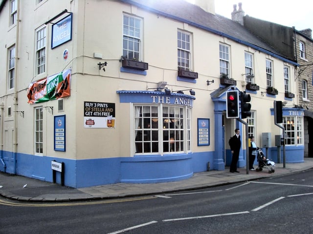 The Angel public house which stands on Wetherby High Street at the corner with Horsefair. At one time the Angel was a Principal posting inn on the Great North Road.