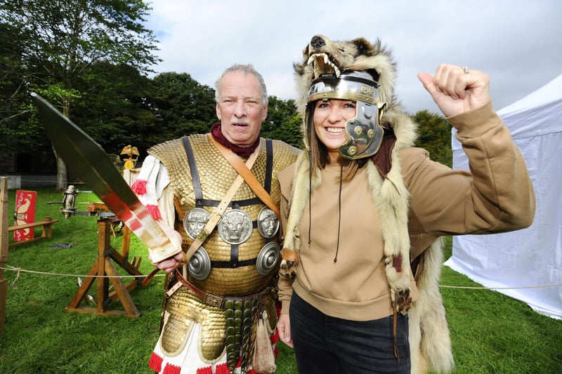 The event also marked the end of Big Roman Week 2021.  Pictured are Laura Vallely and Joe Witcombe from the Antonine Guard.