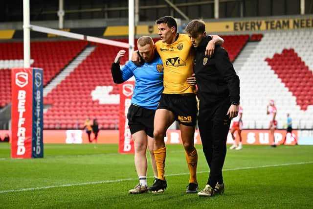 Louis Senior has recovered from an ankle injury suffered in pre-season and could make his Castleford Tigers return against York Knights on Saturday. Picture by Olly Hassell/SWpix.com.