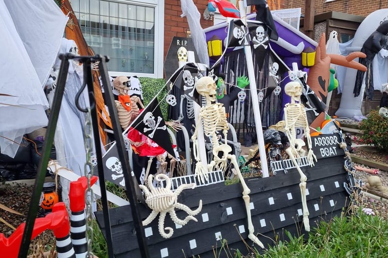 A very creative display of skeleton pirates from Heather Winter.