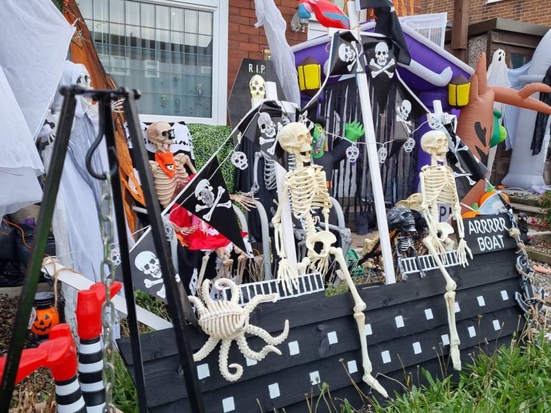 A very creative display of skeleton pirates from Heather Winter.