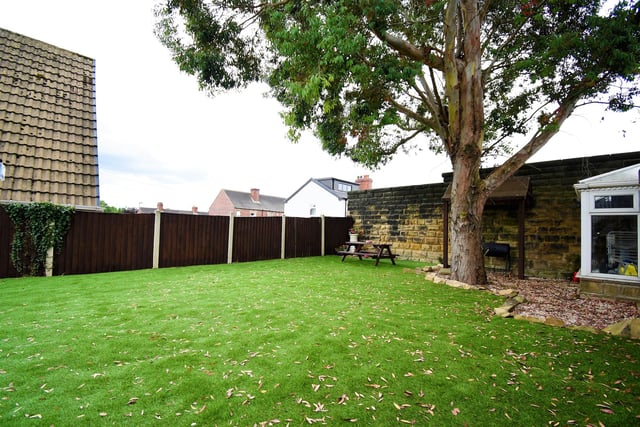 There is an enclosed, south facing garden with the property, with seating areas.