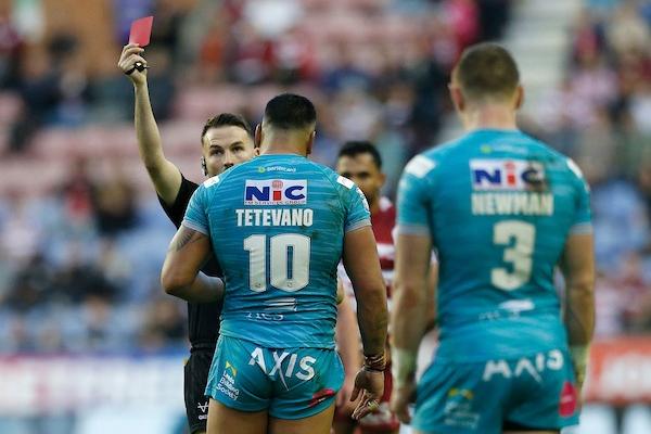 The dismissal in last week's 40-18 win at Wigan Warriors was Tetevano's third in 48 Leeds appearances, after a 26-18 Challenge Cup loss at St Helens in 2021 and 42-12 Super League defeat there last year.