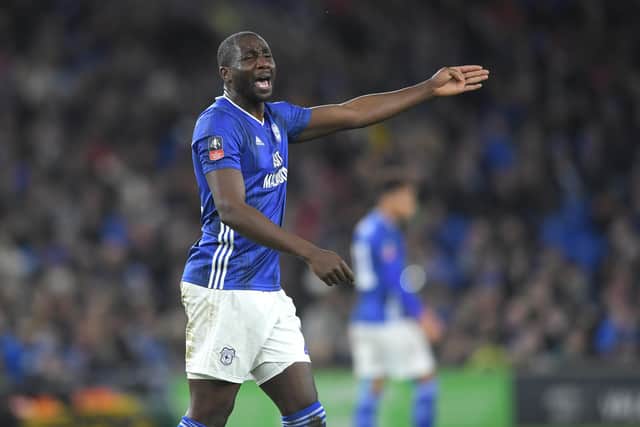 Sol Bamba in action during the FA Cup fourth round replay match between Cardiff City and Reading on February 4, 2020.
