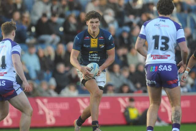 Ben Littlewood in Boxing Day action for Leeds Rhinos against Wakefield Trinity. Picture by Steve Riding.