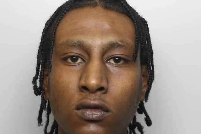 Heroin dealer Tsegai was caught carrying an imitation pistol and a machete when an officer stopped him in Leeds. The officer suffered an injury in an "accident" during the moments that followed. The 23-year-old, who has previous convictions for drugs and possession of weapons, was given a five-year jail term. (pic by WYP)